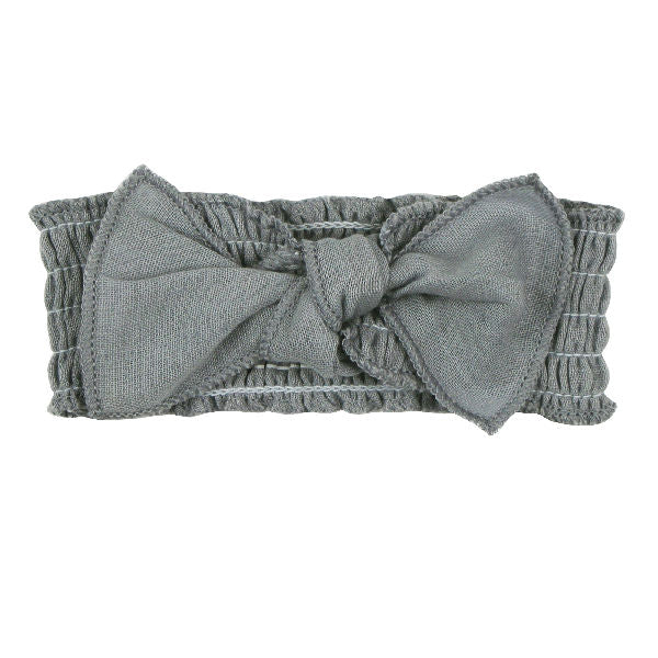 Organic Muslin Smocked Headband - Moonstone