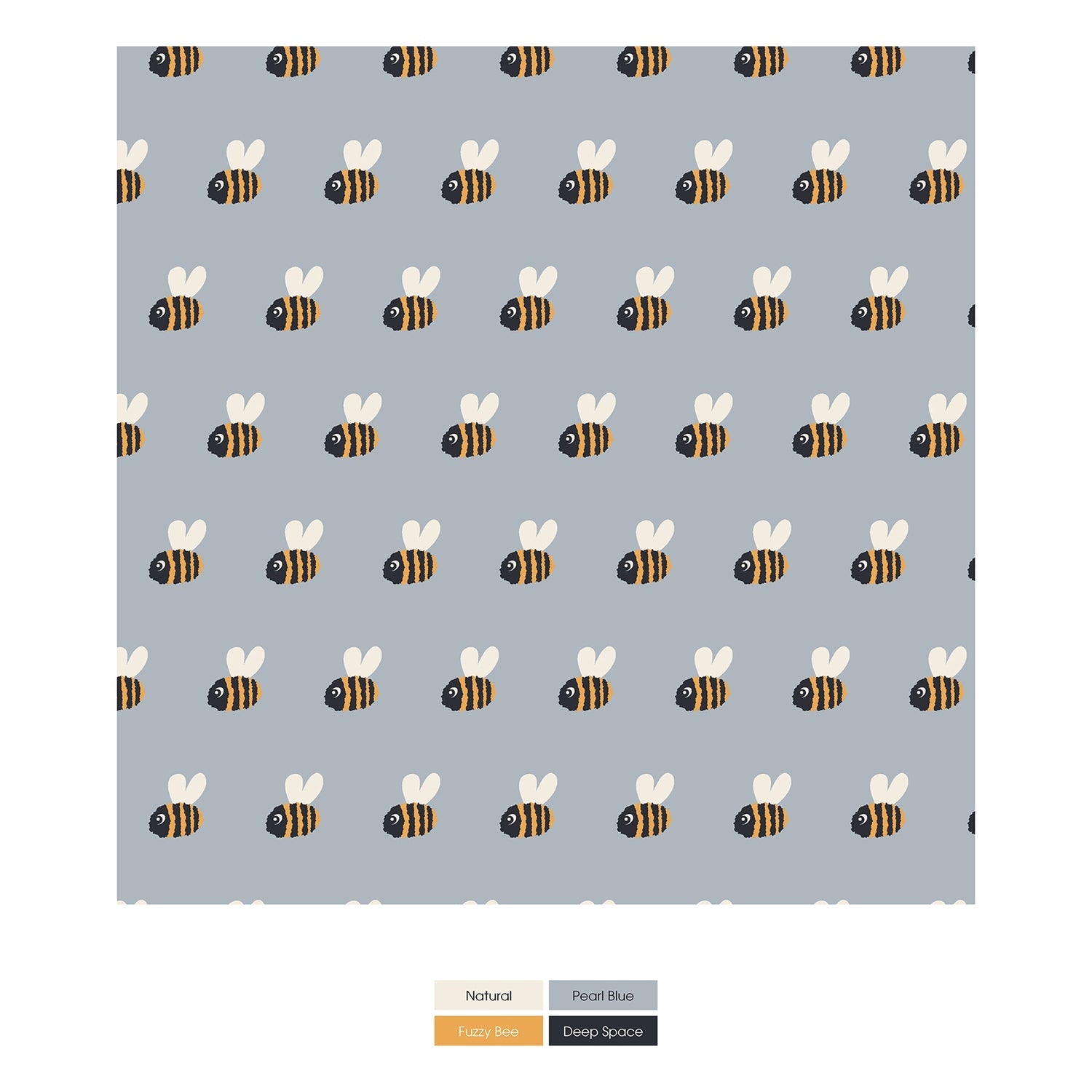 Print Swaddling Blanket - Pearl Blue Baby Bumblebee