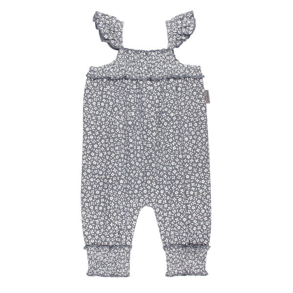 Organic Muslin Sleeveless Romper - Blueberry Floral