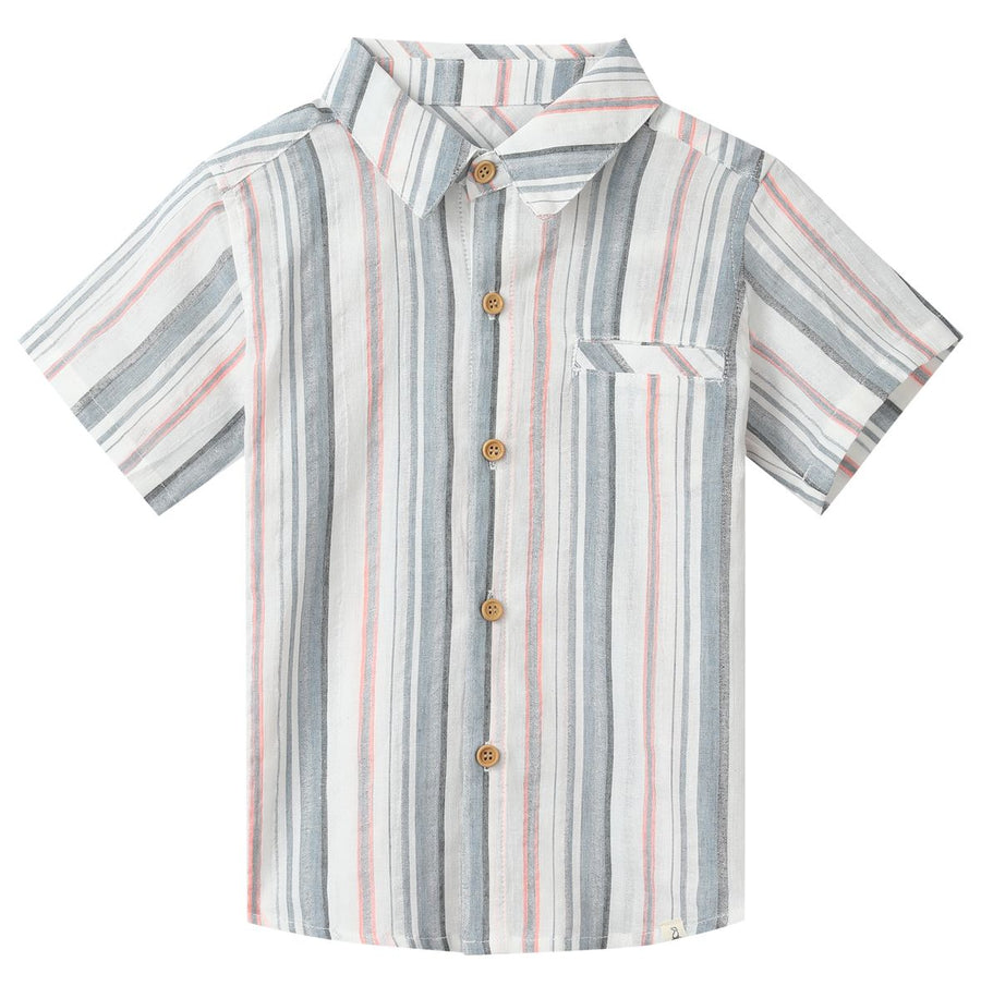 Newport Woven Shirt - Chambray/Neon Stripe