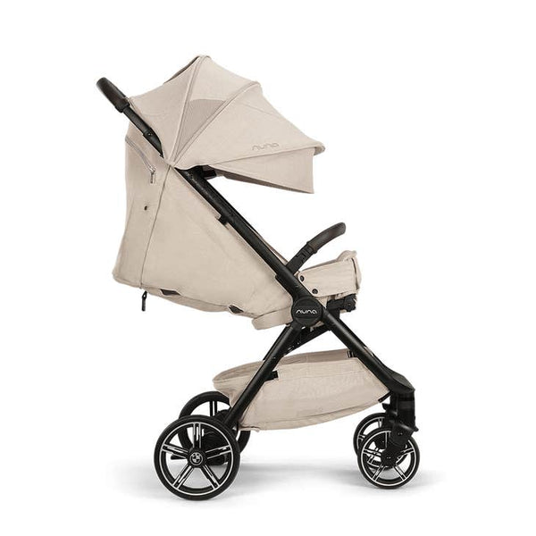 Nuna TRVL lx Compact Stroller with Travel Bag - Mica ( Delicate Neutral Beige BMW Logo)
