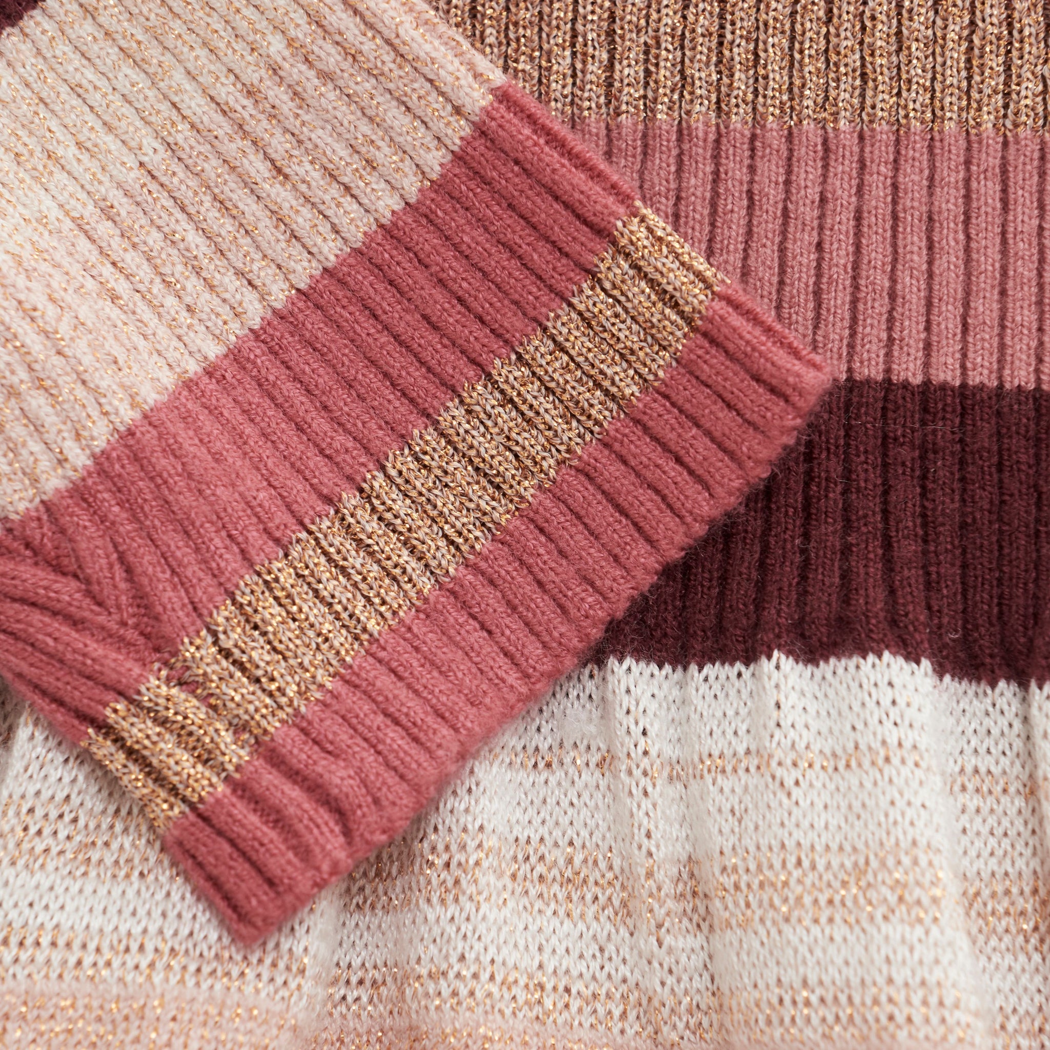 Knit Tunic - Dusty Rose/Tawny Port Stripe