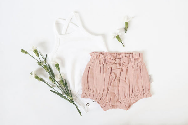 Organic Criss-Cross Bodysuit - White