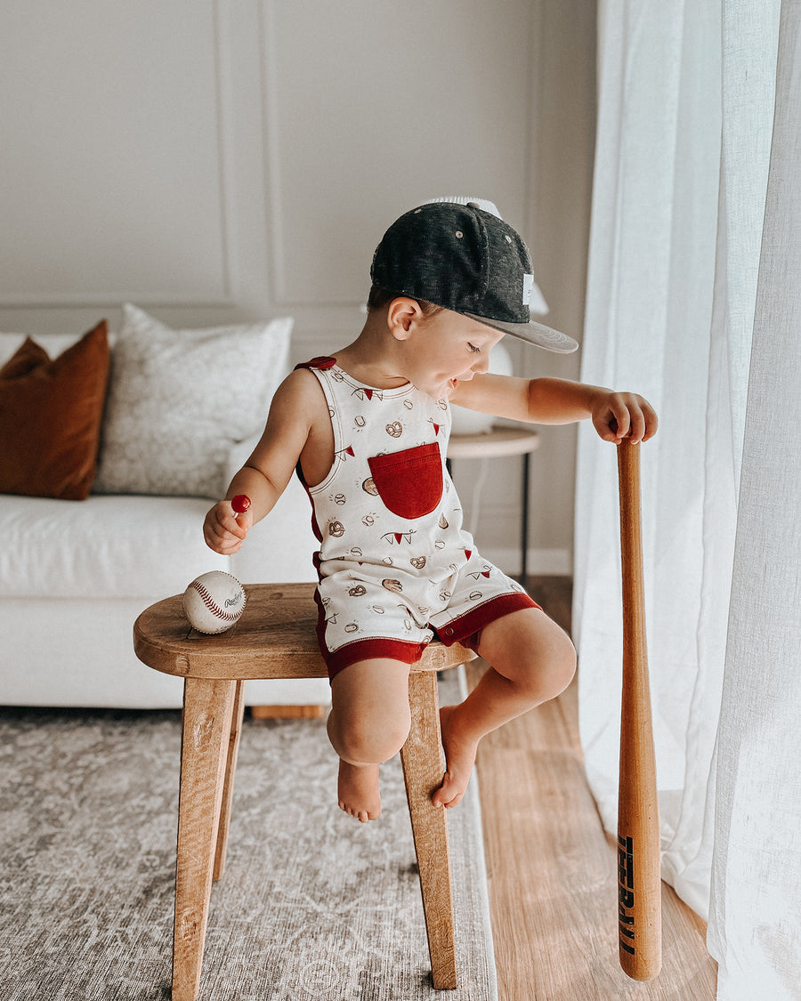 Organic Sleeveless Romper - Game Day