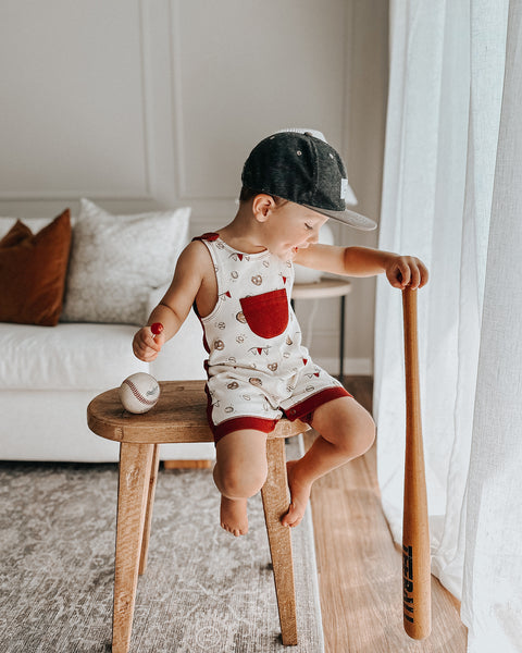 Organic Sleeveless Romper - Game Day