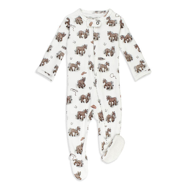 Organic Cotton Zipper Footie - Little Lasso - Little Rodeo