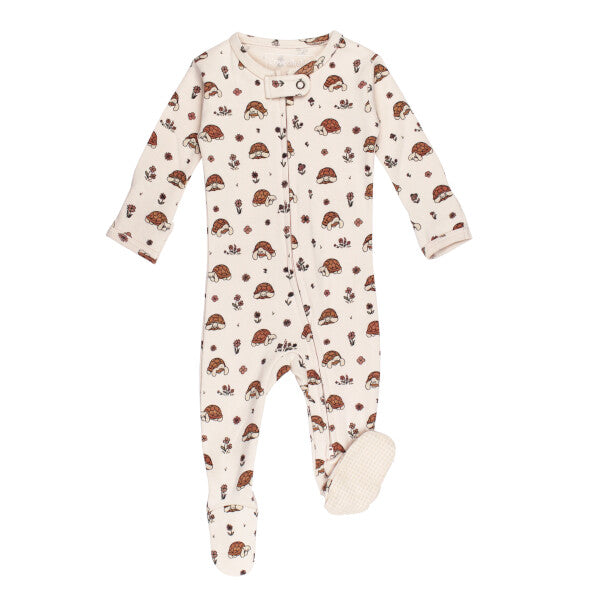 Organic Cotton Zipper Footie - Tiny Tortoise