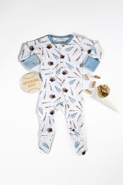 Organic Cuffed Zipper Footie - Let's Go