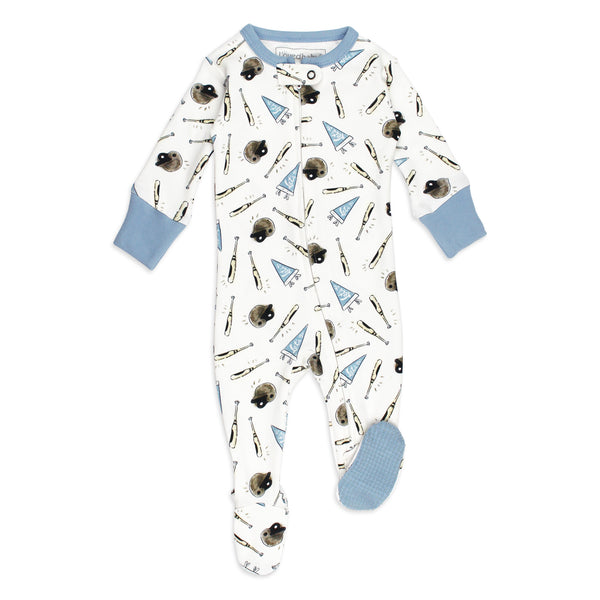 Organic Cuffed Zipper Footie - Let's Go