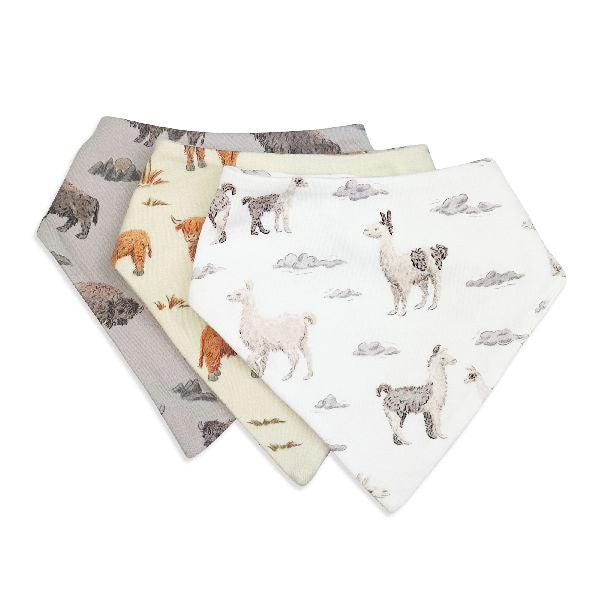 Organic Cotton Bandana Bib 3-Pack - Gentle Herd