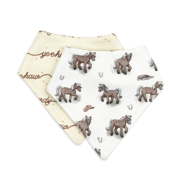 Organic Cotton Bandana Bib 2-Pack - Little Lasso - Little Rodeo