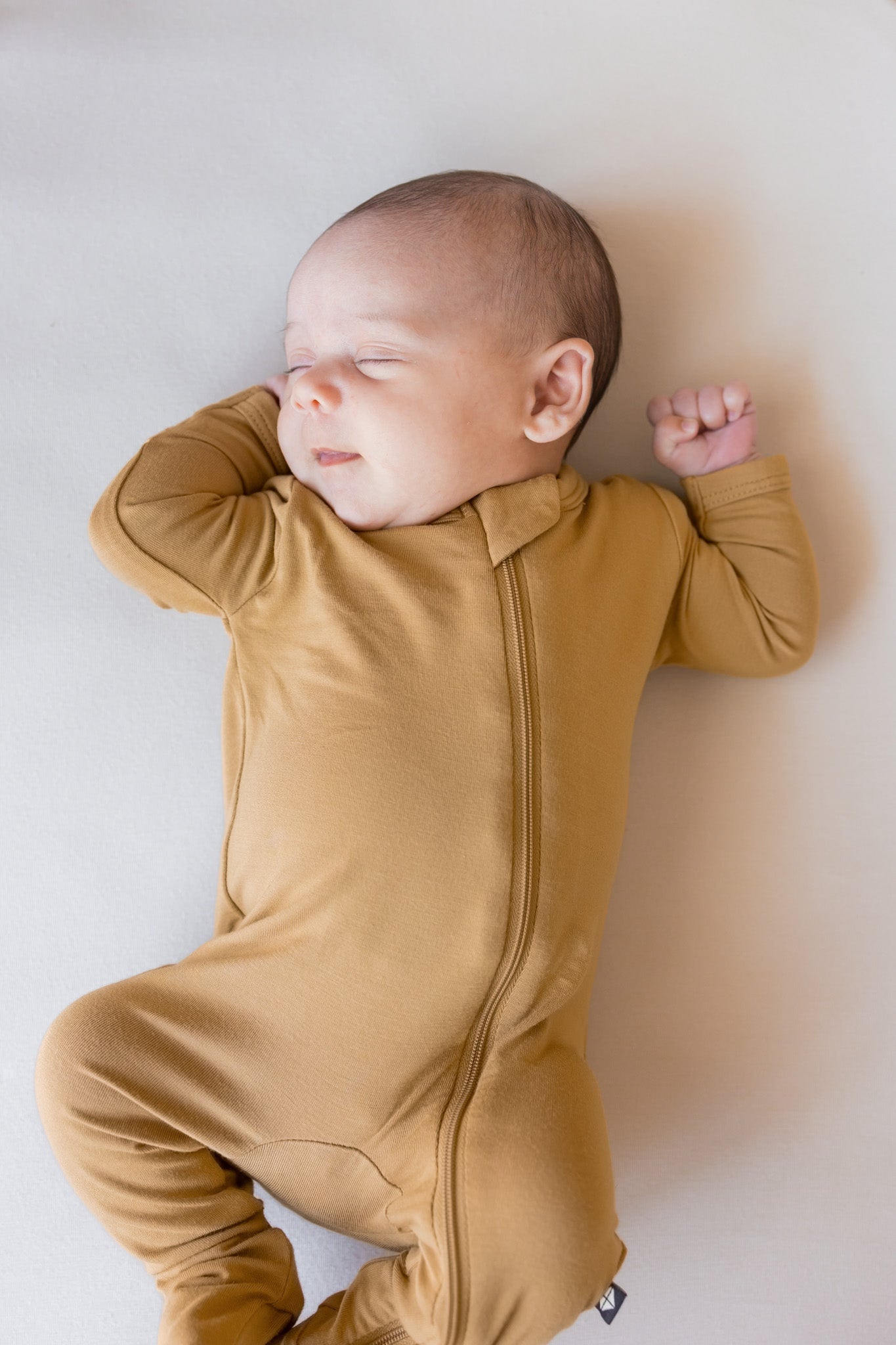 Bamboo Zippered Footie - Ochre
