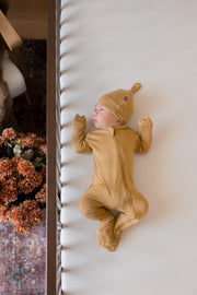 Bamboo Zippered Footie - Ochre