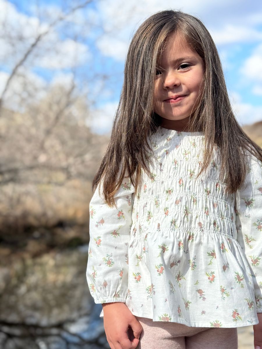 Odette Blouse - Ivory Posie