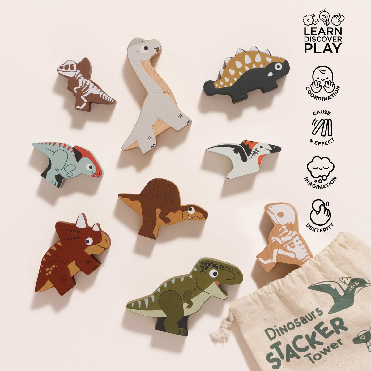 Jurassic Stacking Dinos & Bag