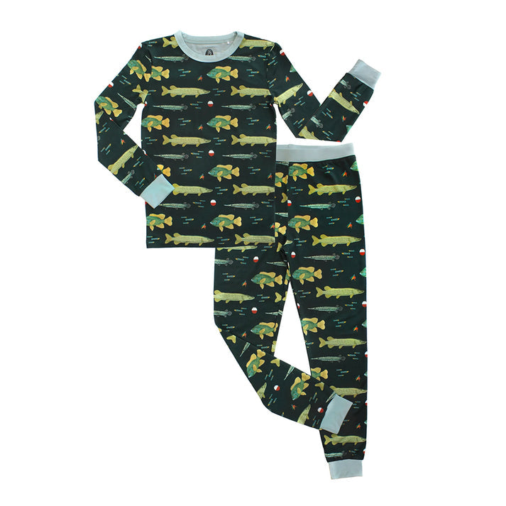 Bamboo Two Piece Long Sleeve Pajamas - Gone Fishing