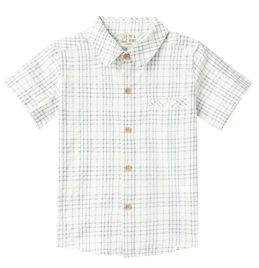 Newport Woven Shirt - Chambray/Cream Plaid