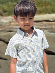 Newport Woven Shirt - Chambray/Cream Plaid