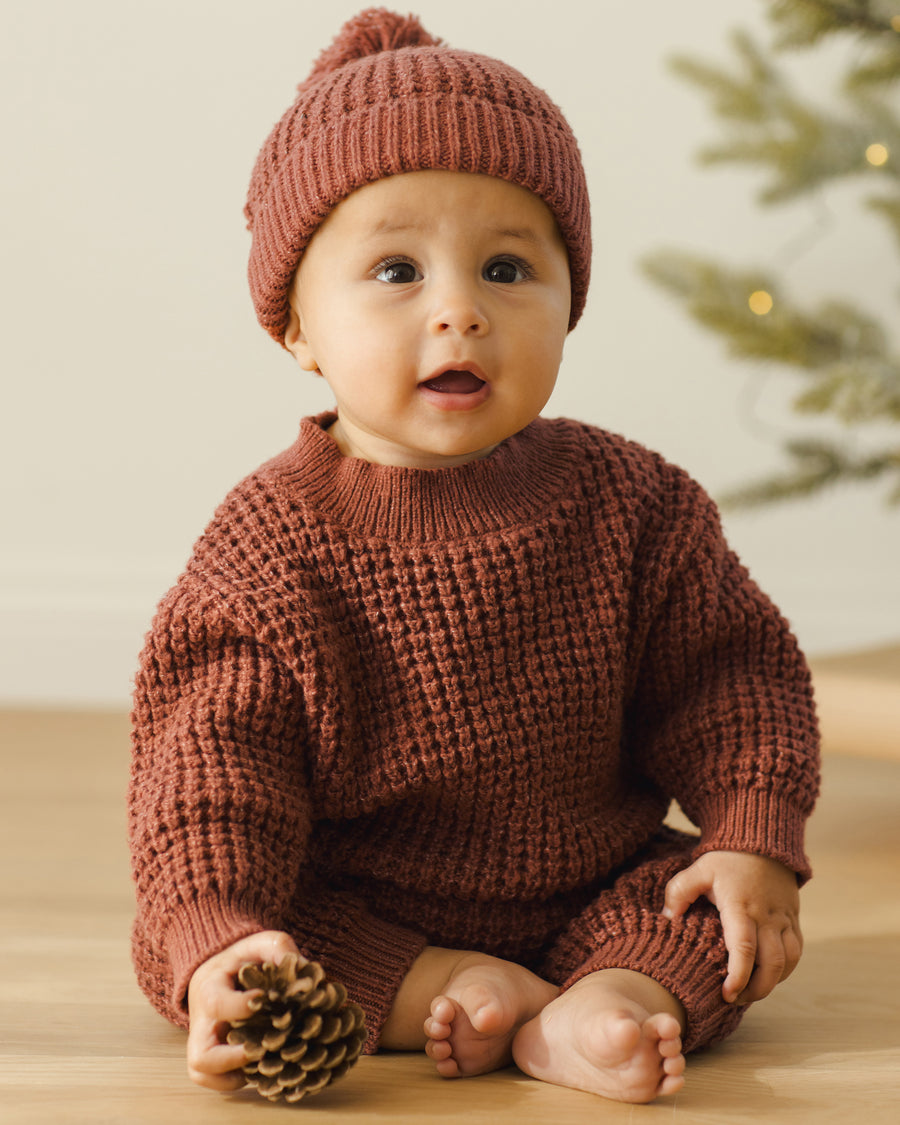 Chunky Knit Sweater - Cranberry