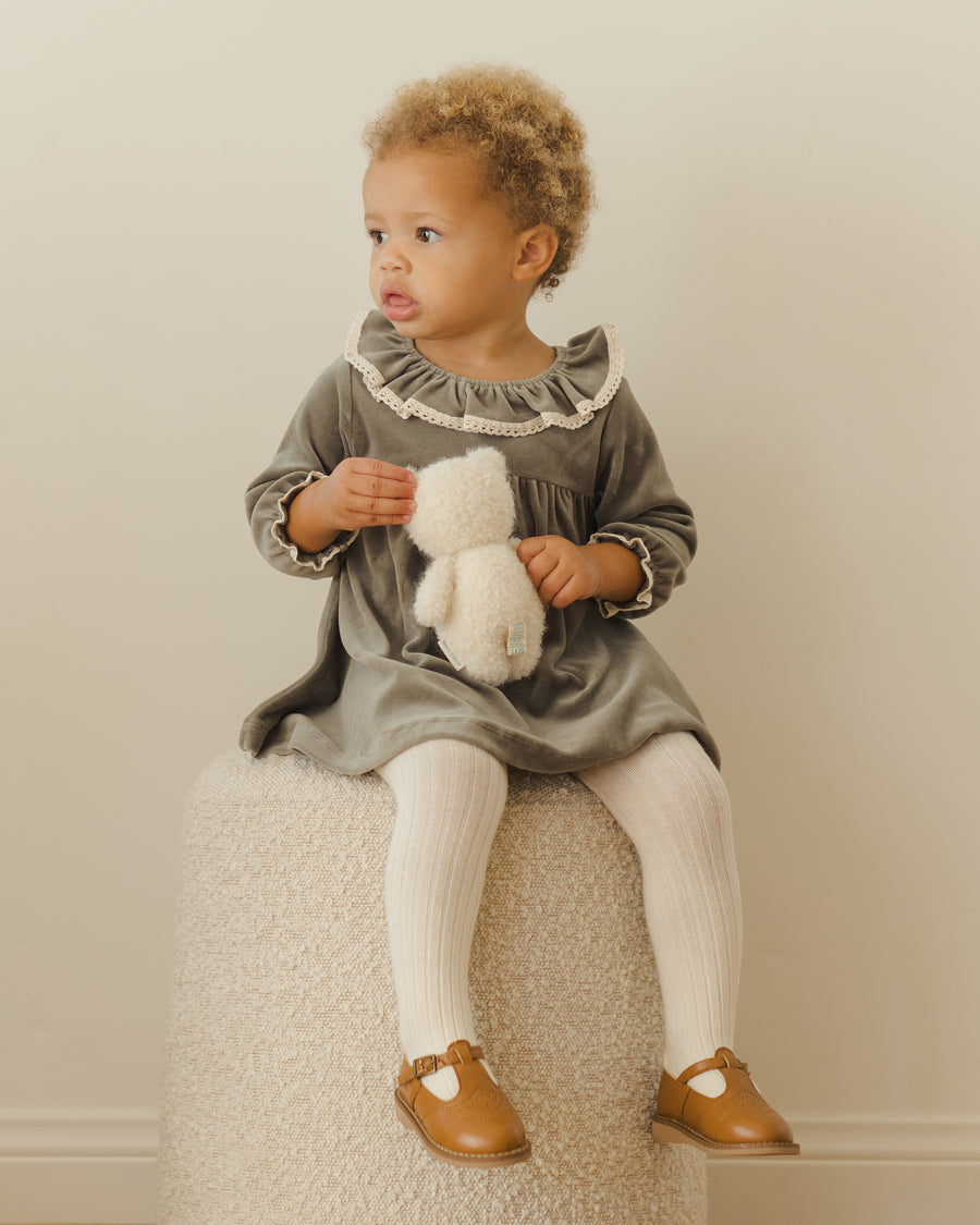 Velour Baby Dress -Forest