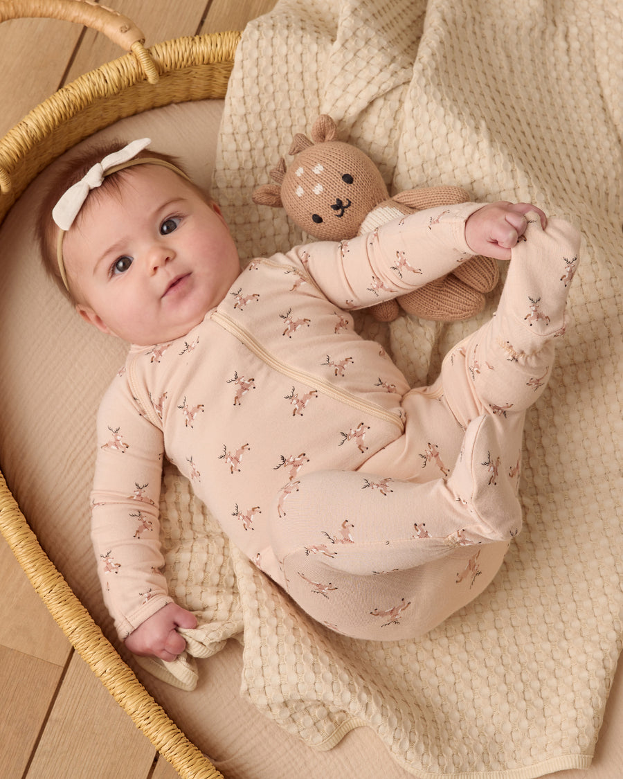 Bamboo Zip Footie - Reindeer