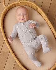 Bamboo Zip Footie - Snowmen