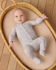 Bamboo Zip Footie - Snowmen