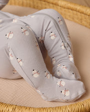 Bamboo Zip Footie - Snowmen
