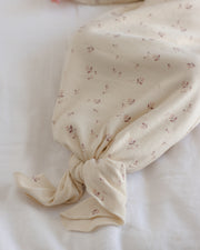 Knotted Baby Gown + Hat Set - Fall Ditsy