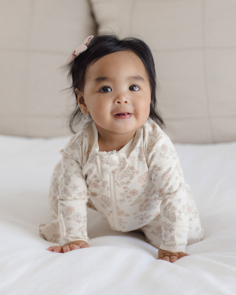 Zipped Long Sleeve Sleeper - Floral Vine