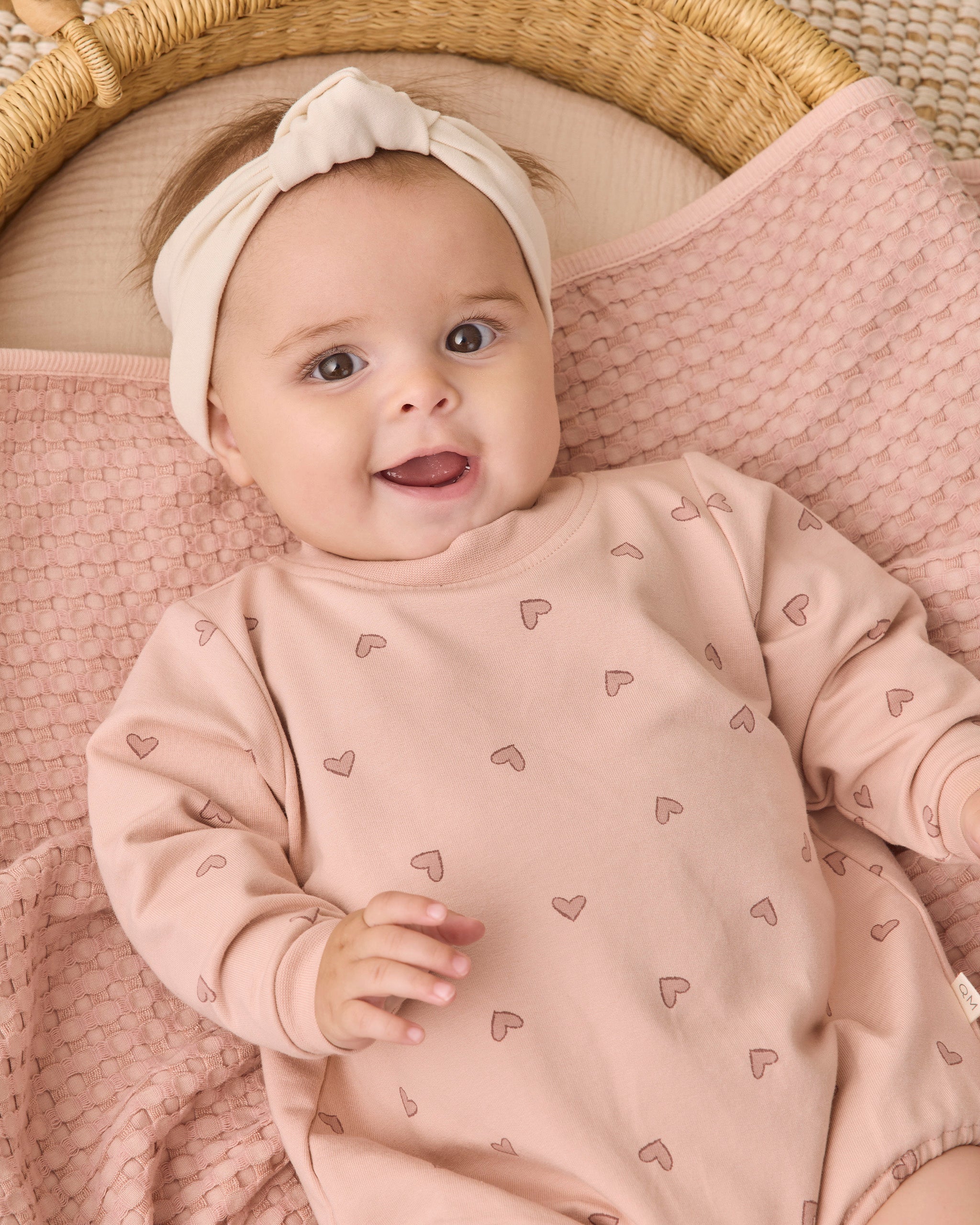 Crewneck Bubble Romper - Hearts