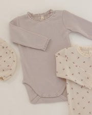 Waffle Long Sleeve Bodysuit - Lillac Mist