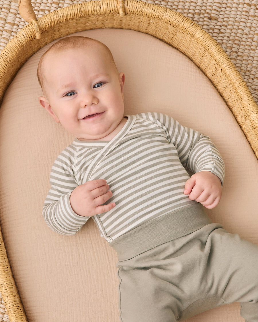Side Snap Bodysuit and Pant Set - Laurel Stripe
