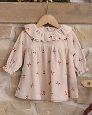 Velour Baby Dress - Bows