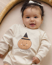 Crewneck Bubble Romper - Lil Pumpkin