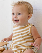 Sleeveless One-Piece - Honey Stripe