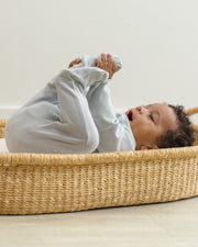 Wrap Top and Footed Pant Set - Sky