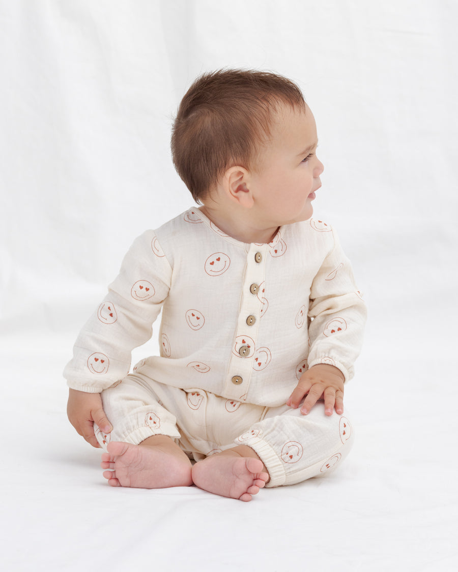 Woven Jumpsuit - Heart Eyes