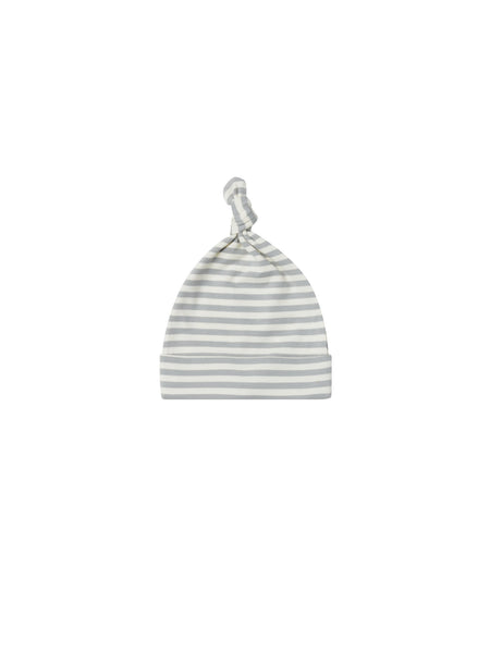 Knotted Baby Hat - Dusty Blue Stripe