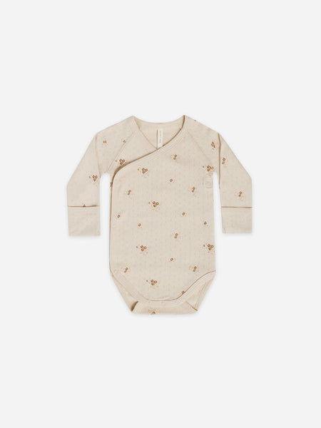 Pointelle Side Snap Bodysuit - Ditsy Clay