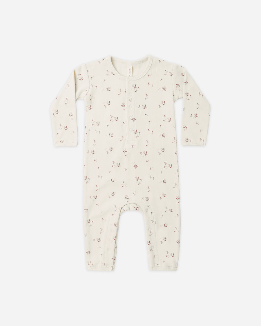 Ribbed Baby Jumpsuit - Fall Ditsy