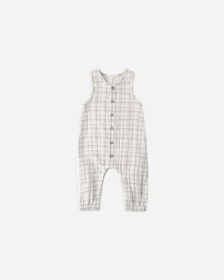 Woven Jumpsuit - Blue Plaid