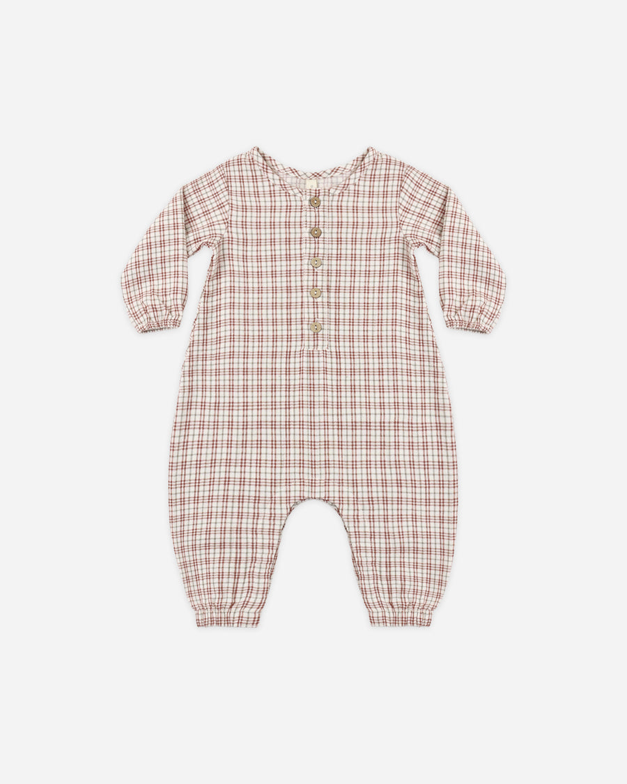 Woven Jumpsuit - Christmas Plaid