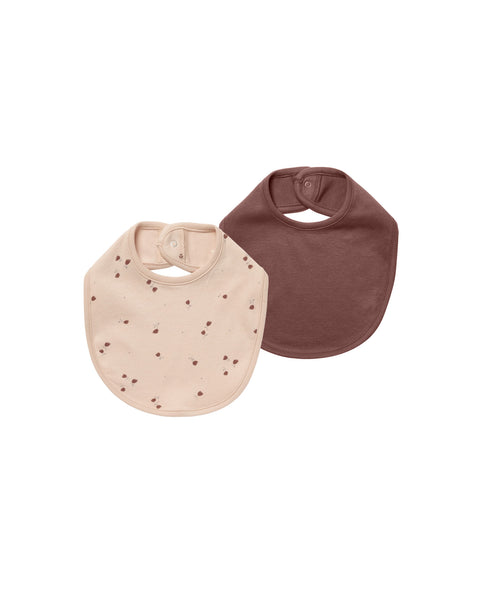 Jersey Snap Bib Set - Tulips + Plum