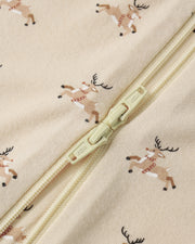 Bamboo Zip Footie - Reindeer