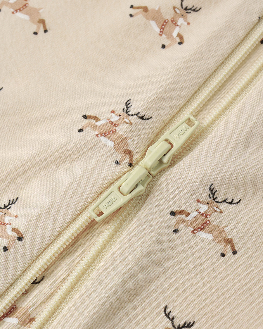 Bamboo Zip Footie - Reindeer