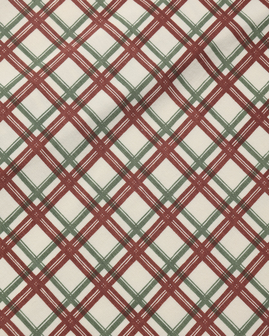 Bamboo Footie - Redwood Check