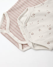 Ribbed Bodysuit (Set of 2) - Dusty Rose Microstripe, Fall Ditsy