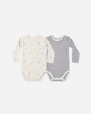 Ribbed Bodysuit (Set of 2) - Slate Microstripe, Celestial