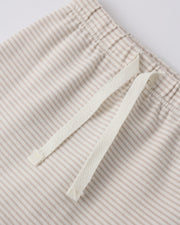 Wrap Top and Footed Pant Set - Oat Micro Stripe